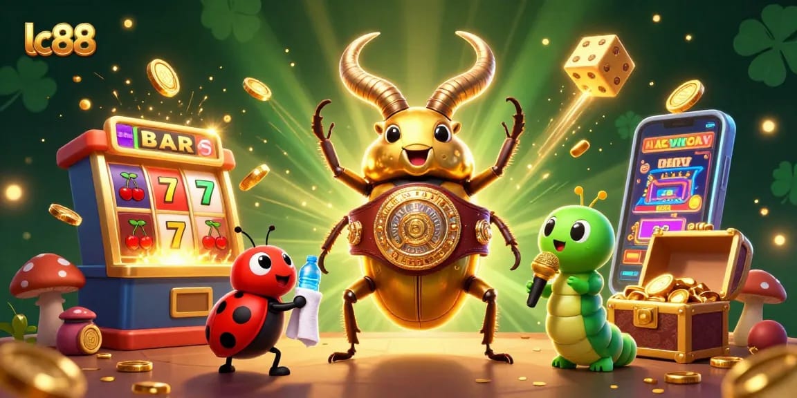 Engage with lc88 by witnessing a thrilling 3D casino showdown featuring a champion beetle.