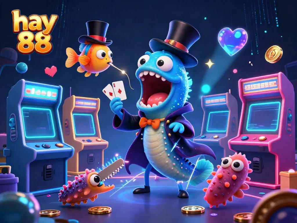 Experience the magic of hay 88 with a dazzling underwater casino scene featuring animated deep-sea characters.