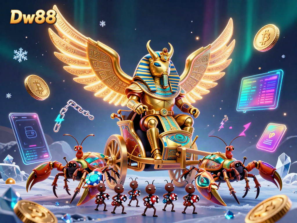 Experience thrilling gaming at DW88 with a vibrant illustration showcasing its unique casino elements.