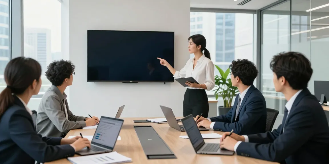 Engaging professional meeting discussing Inkasso fuer Konzerne strategies in a modern office.