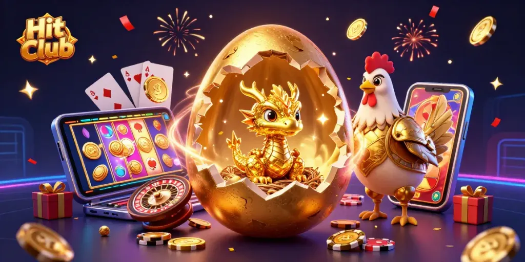 Experience thrilling moments at Hit Club, where golden dragons and vibrant slot games capture the excitement of winning.