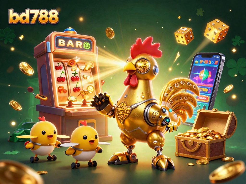 Experience thrilling wins with bd788 at a dynamic casino scene filled with vibrant game elements.