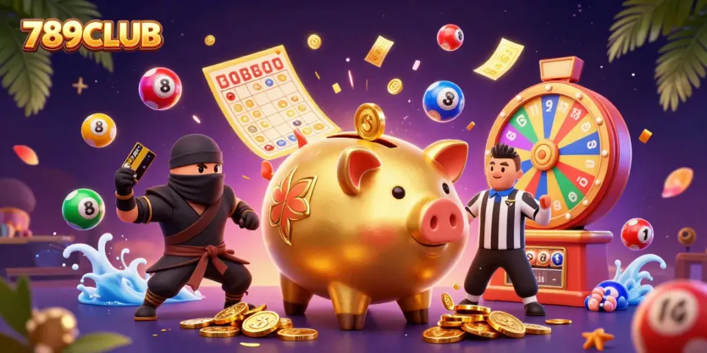 Experience thrilling gameplay with 789CLUB, featuring dynamic characters, vibrant game elements, and a festive atmosphere.