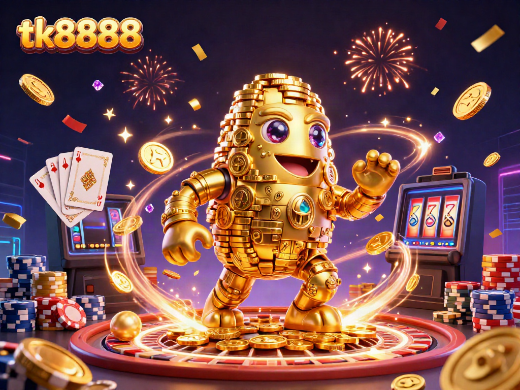 Experience the thrill of gaming with tk8888’s vibrant 3D casino illustration showcasing lively elements and dynamic action.