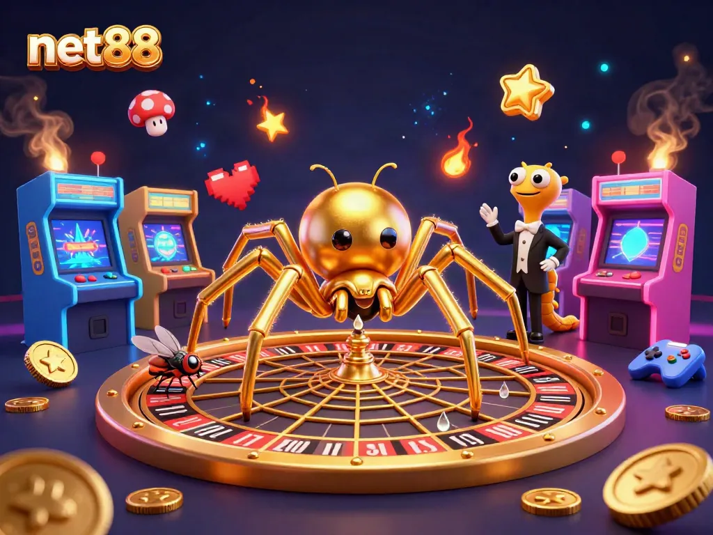 Place bets at net88 with excitement while a spider croupier manages the game!