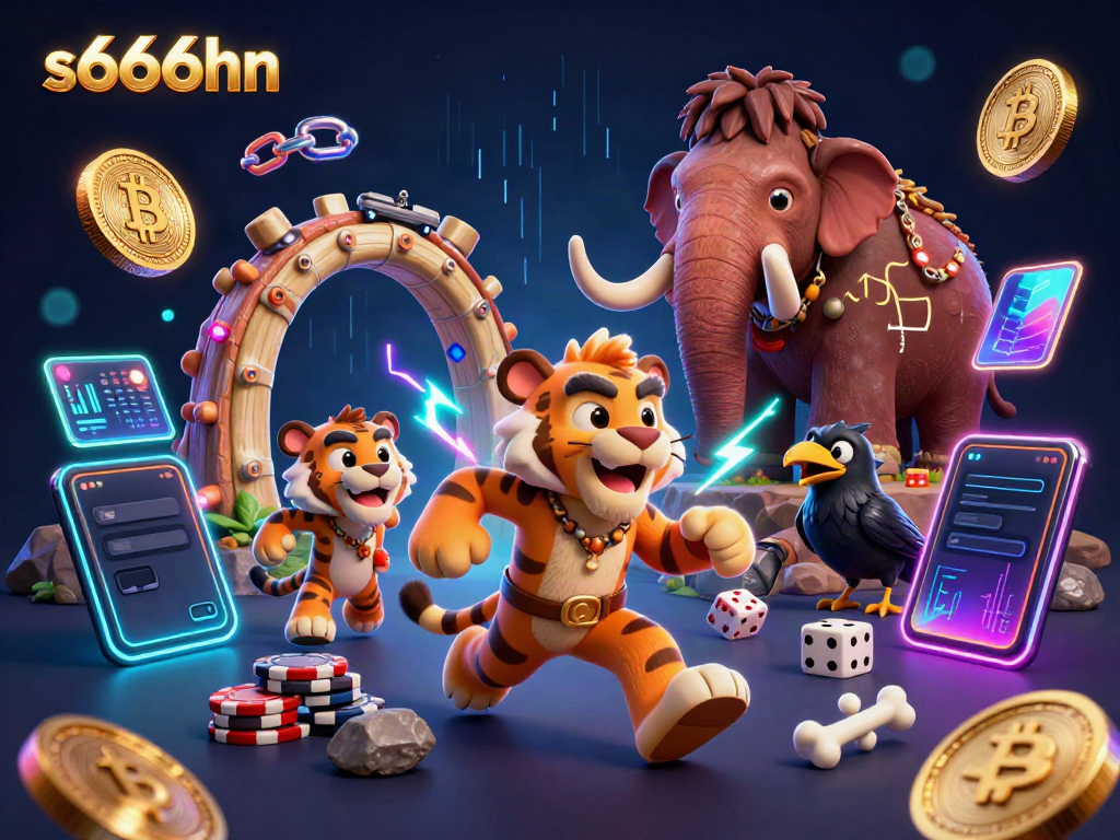 Experience excitement at s666hn casino with prehistoric characters and vibrant crypto elements.