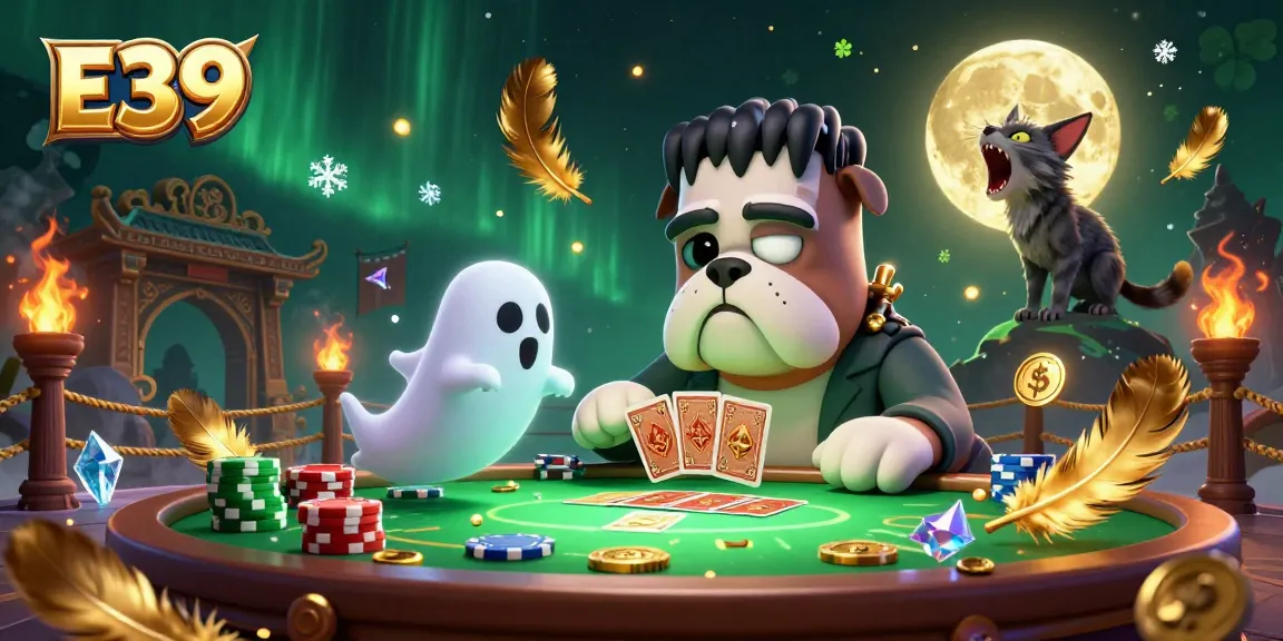 Engage in thrilling gaming action at E39 with a lively scene of unique characters and vibrant visuals.