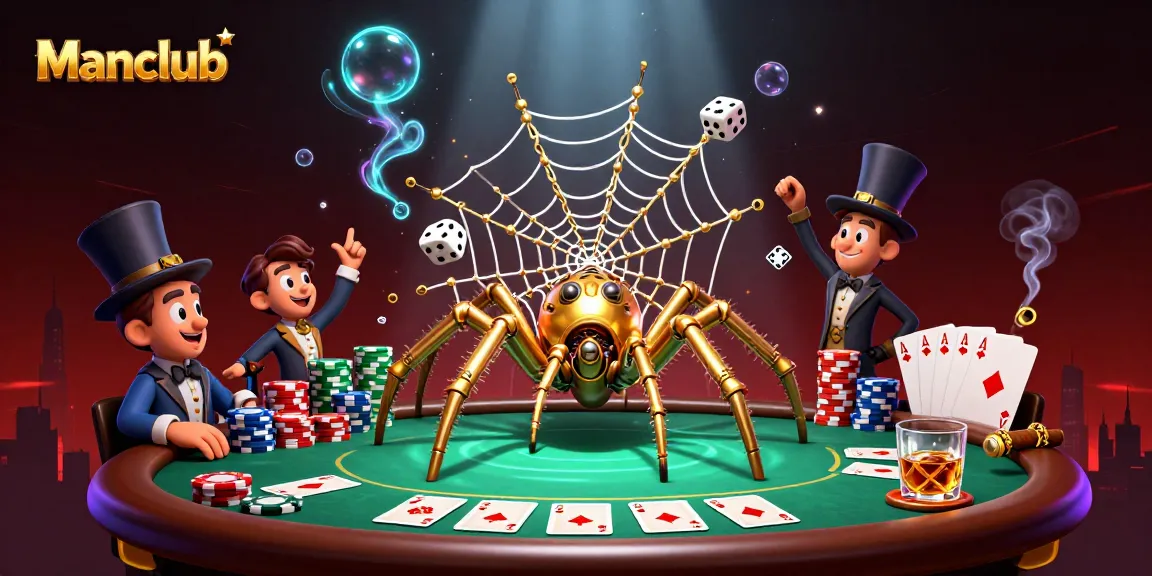 Engage in thrilling gaming at Manclub with a steampunk-inspired scene full of vibrant casino elements.