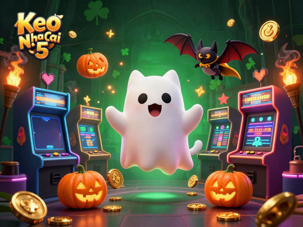 Explore the vibrant world of Keo Nha Cai 5 as a friendly ghost cat and bat companion immerse in a haunted casino