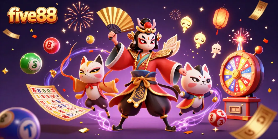 Experience five88 with dynamic lottery games and colorful characters in a vibrant casino setting.