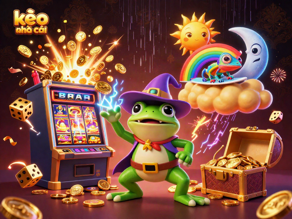 Engage with the latest kèo nhà cái insights in this vibrant 3D illustration showcasing a magical gambling scene.