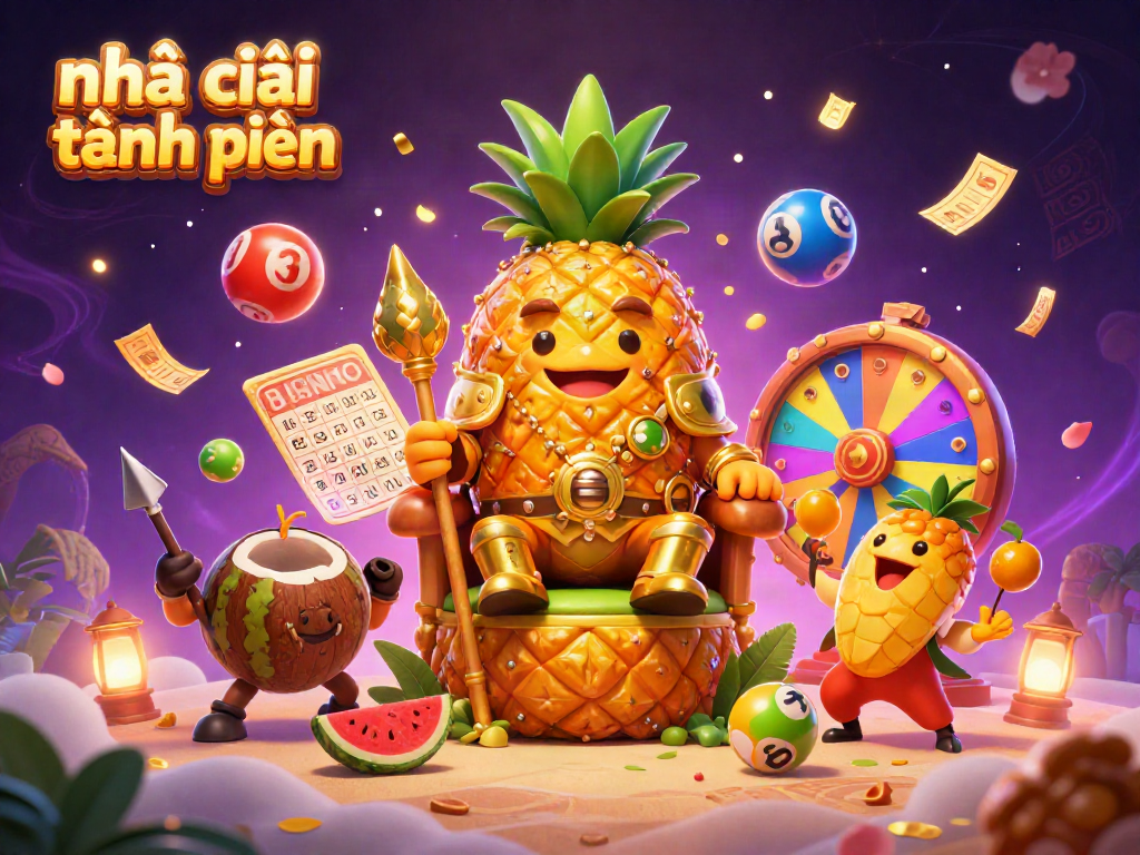 Engage with nha cai tang tien as the golden pineapple king rules a vibrant casino beach filled with games and prizes.