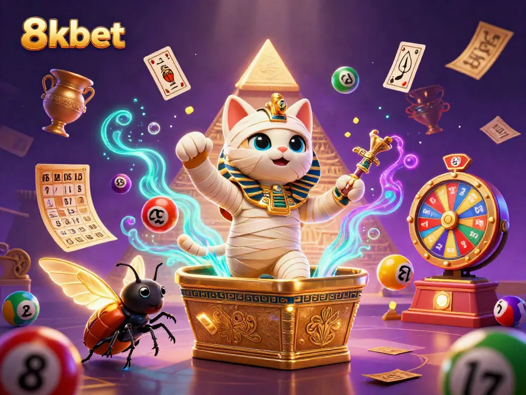 Engage in exciting gaming adventures with 8xbet, featuring a lively scene of vibrant casino elements.