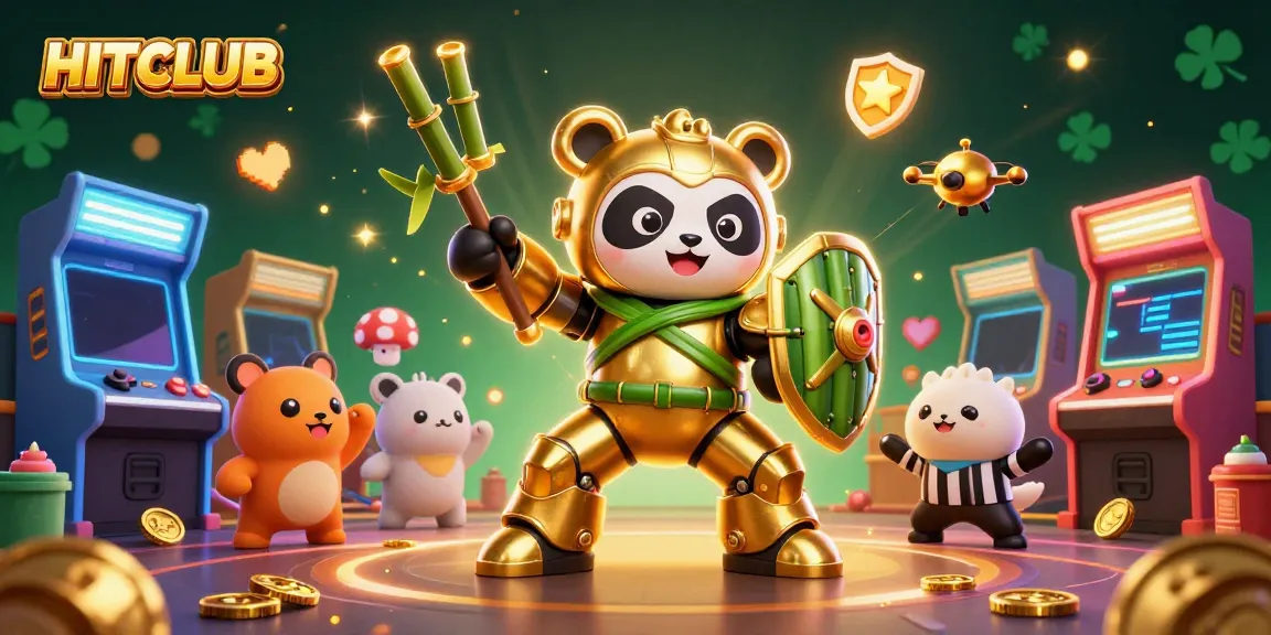 Hitclub showcases gaming excitement with vibrant characters in a dynamic casino scene.