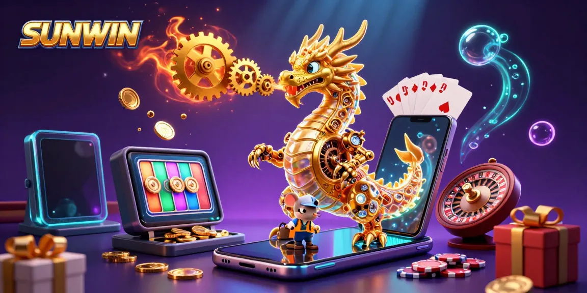 SUNWIN showcases an enchanting 3D dragon scene with exciting slot game elements and vibrant casino visuals.
