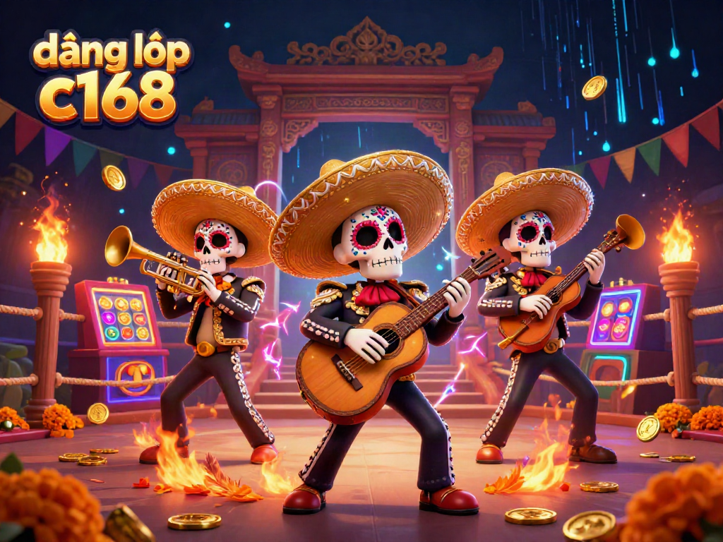 Experience the energetic vibe of đăng nhập c168 with colorful mariachi musicians amidst a vibrant casino scene.